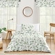 preview thumbnail 2 of 4, Floral Leaf Collection Girl 2-piece Twin-size Comforter Set - Green and White Boho Watercolor Botanical Woodland Tropical Garden