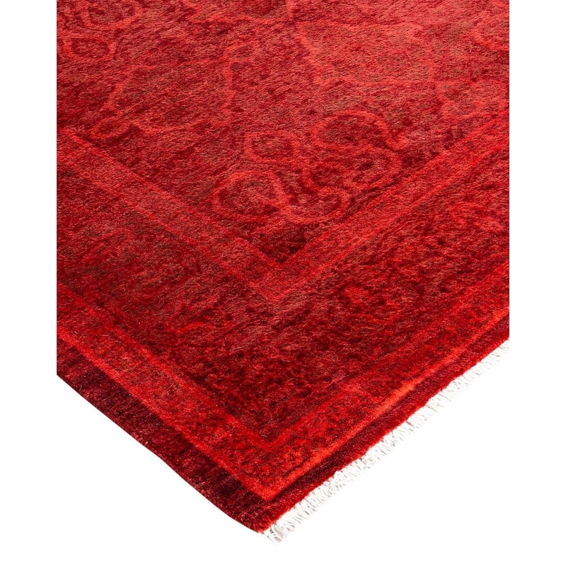 Contemporary Overdyed Wool Hand Knotted Area Rug - 3' 1" x 5' 2"