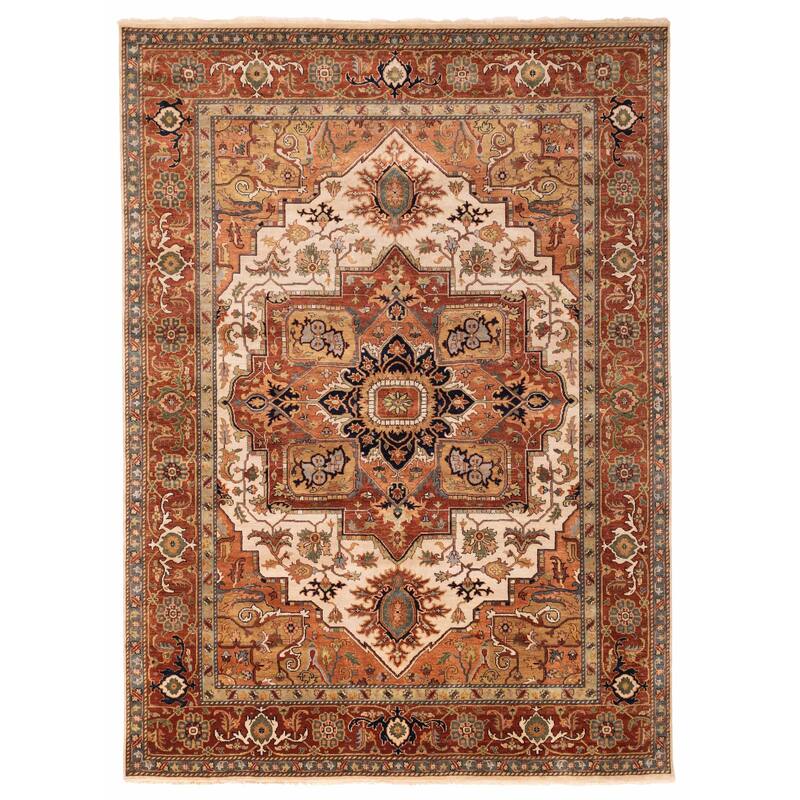 ECARPETGALLERY Hand-knotted Jules Sultane Ivory Wool Rug - 8'10 x 11'9
