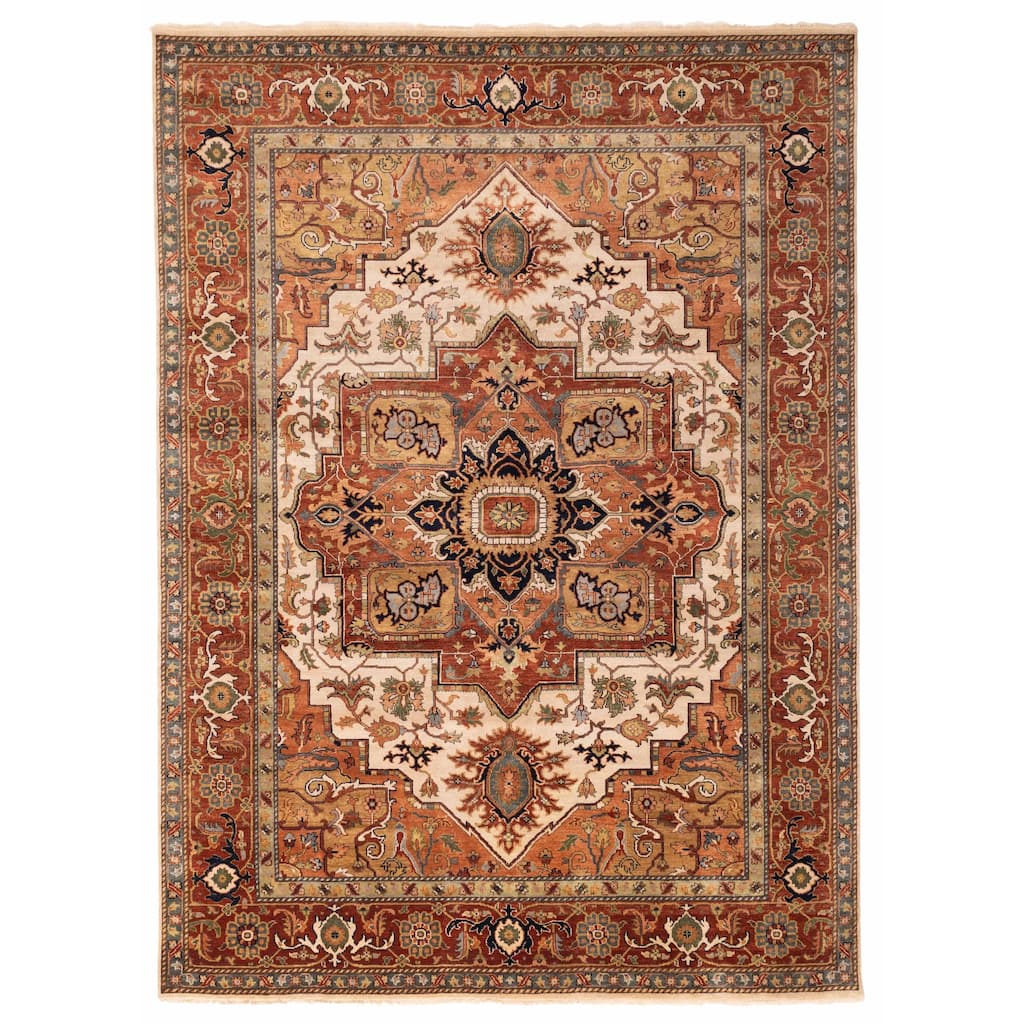 ECARPETGALLERY Hand-knotted Jules Sultane Ivory Wool Rug - 8'10 x 11'9