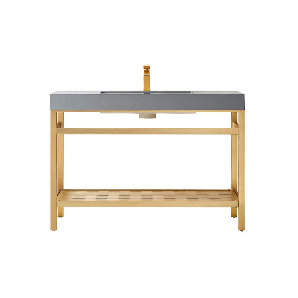 Ablitas 48" Single Vanity in Metal with Stone Sink Top