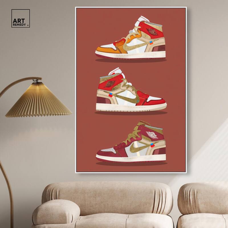 Sneaker Lineup Red Canvas by Art Remedy