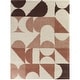 preview thumbnail 12 of 14, Bellanca Modern Geometric Area Rug 5'3" x 7' - Brown/Pink