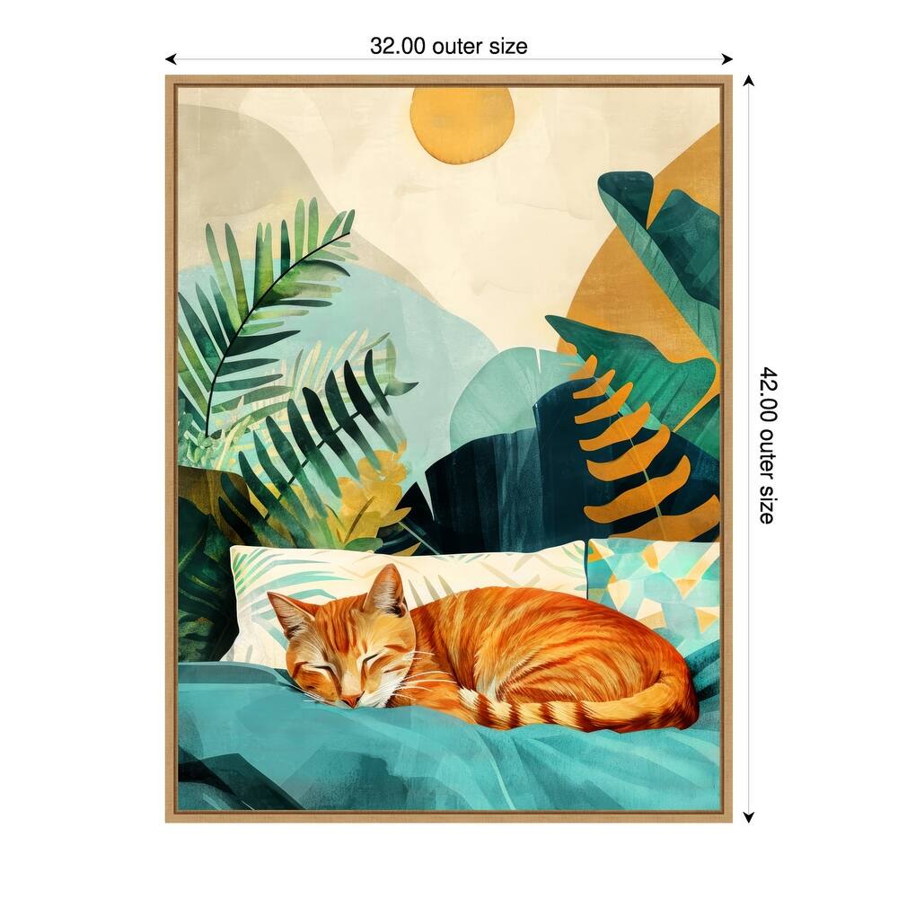 Cats Life Nap by Justyna Jaszke Framed Canvas Wall Art
