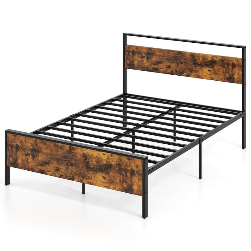 Costway Twin/Full/Queen/King Size Bed Frame with Wooden Headboard and