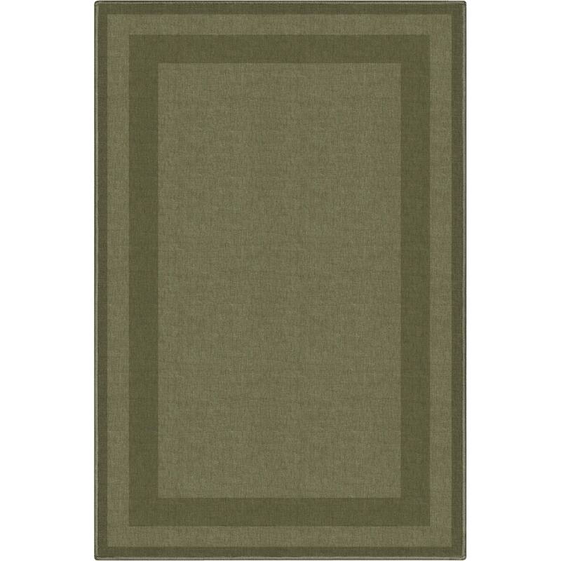 Well Woven Plain Border Flat-Weave Area Rug