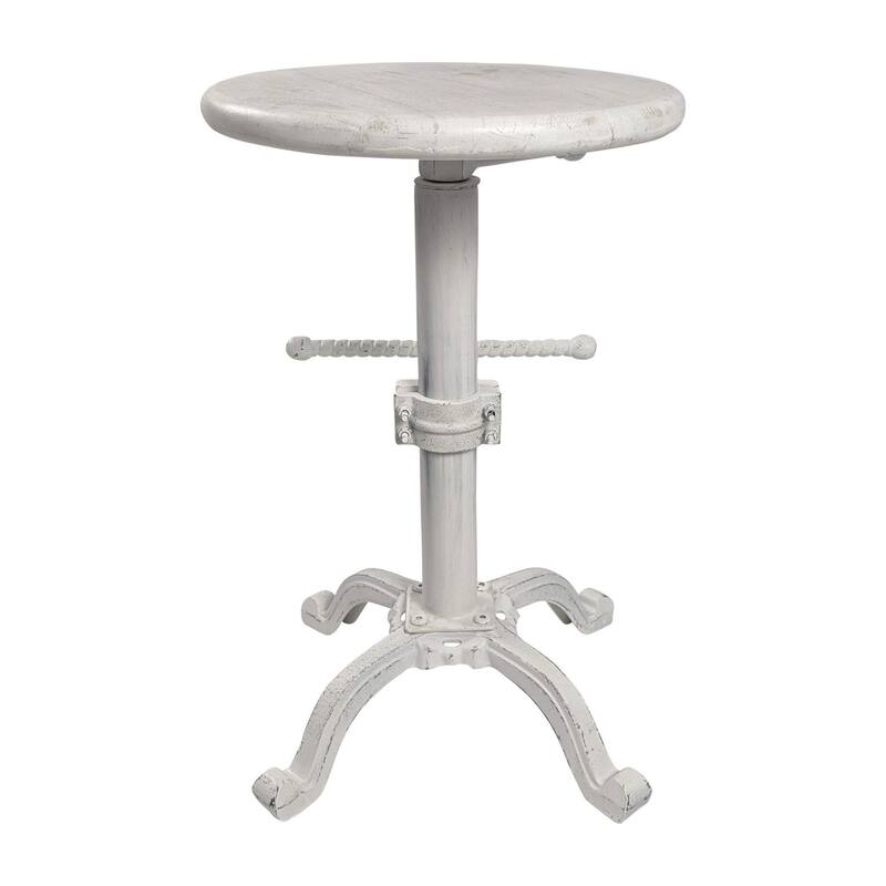Adjustable Round Top Barstool - 30" - White