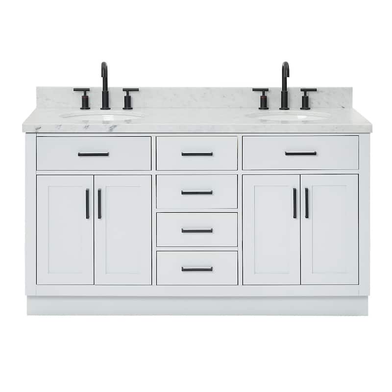 Ariel T061DCWOVO Hepburn 61" Free Standing Double Basin Vanity Set - Grey
