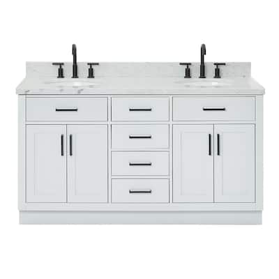 Ariel T061DCWOVO Hepburn 61" Free Standing Double Basin Vanity Set