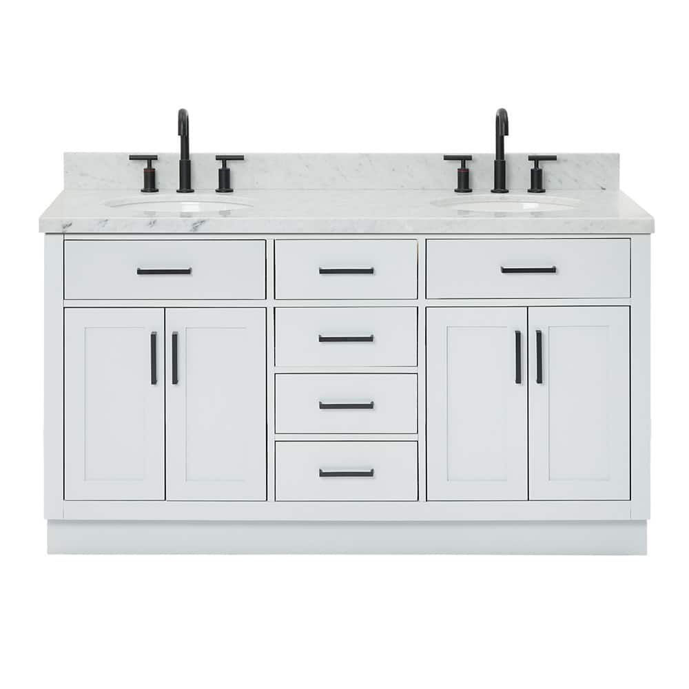 Ariel T061DCWOVO Hepburn 61" Free Standing Double Basin Vanity Set