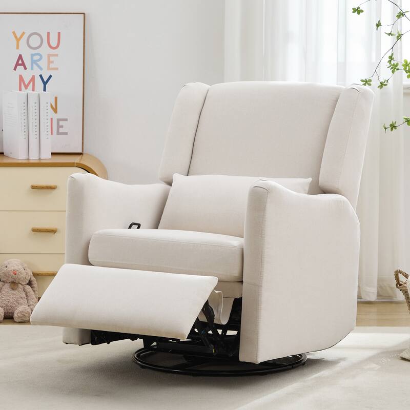 Wingback Swivel Rocker Recliner Chair, Glider Rocker Recliner, Rocking Chair Nursery for Living Room Bedroom Apartment