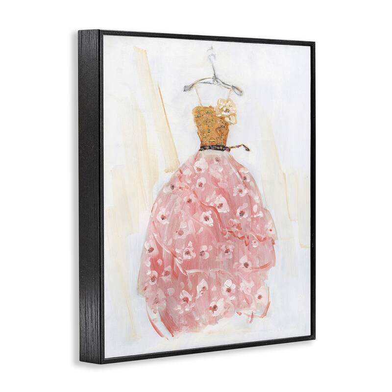 Stupell Elegant & Sophisticated Pink Gown Framed Giclee Art Design By Sally Swatland