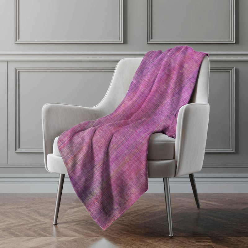 Premium Machine Washable Ombre Solid Sherpa Throw Blanket - Lilac - 4'2" x 5'10"