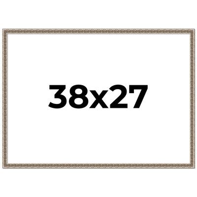 38x27 Frame Silver Versailles Ornate Solid Wood Picture Frame | 1 Inch