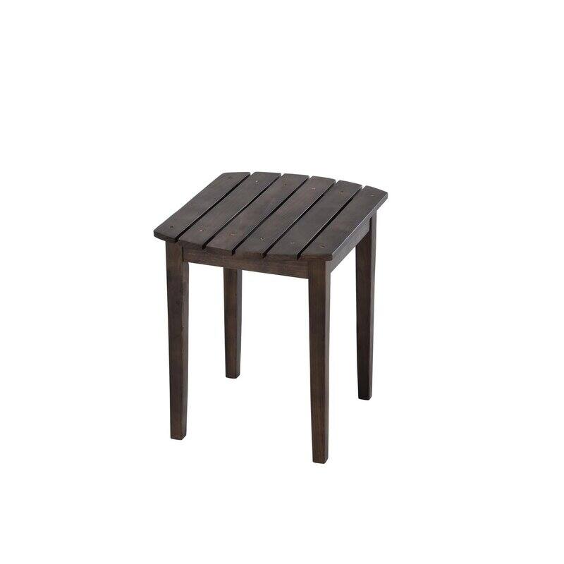 Oceanic Collection Solid Wood Side Table - Dark Brown