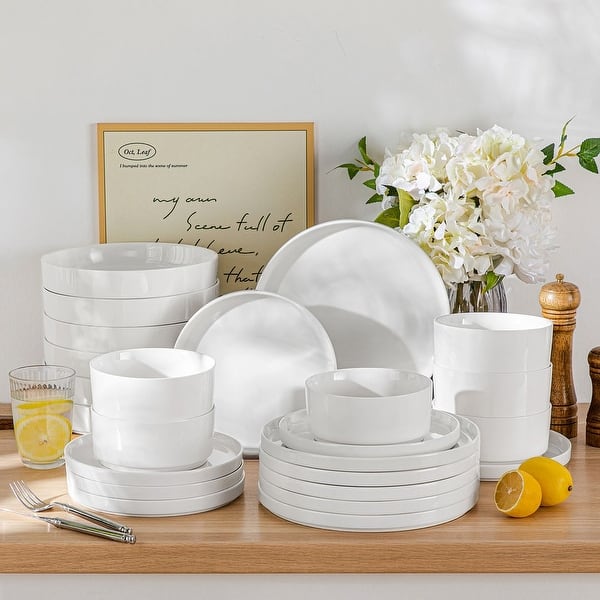 MALACASA LEAH 24-piece Porcelain Dinnerware Set (Service for 6)
