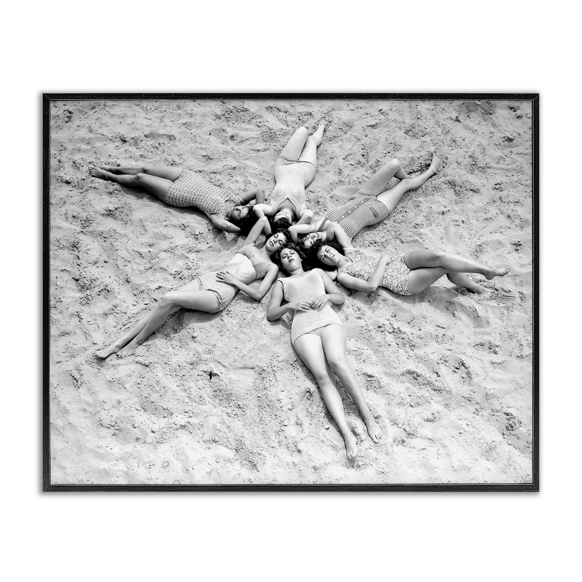 Stupell Women on Beach in Star Shape Framed Giclee Art Design By Arlington Prints