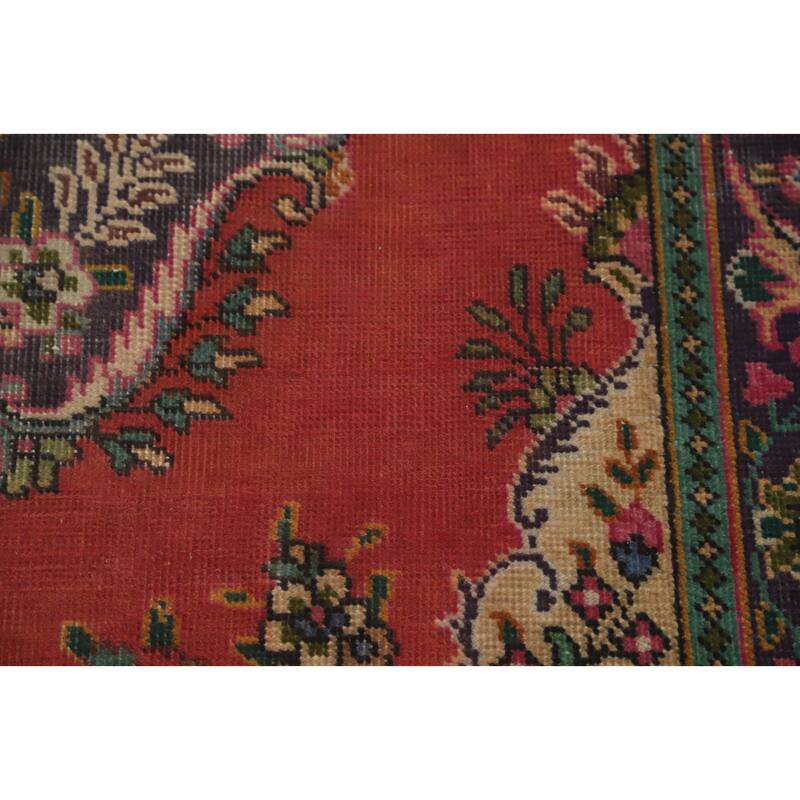 Hand Knotted Oriental 100% Wool Carpet Traditional Medallion Oranges & Rust Tabriz Area Rug - 6' 0'' X 4' 2''
