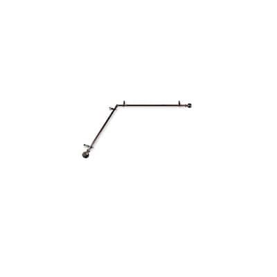 French Country Curtain Rods Hardware Set - Steel Rods, Resin Finials, Corner Connectors - Cocoa Finish - M