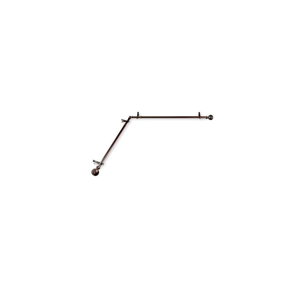 French Curtain Rods Hardware Set - Steel Rods, Elegant Finials, 360 Rotation Corner Connectors - M
