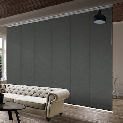 InStyleDesign Charc 6-Panel Single Rail Panel Track Extendable 70"-130"W, Panel width 23.5"