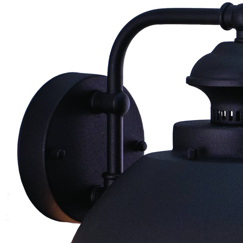 Harwich 1 Light Black Coastal Barn Dome Outdoor Wall Lantern Clear Glass - 10-in W x 10.25-in H x 11.5-in D