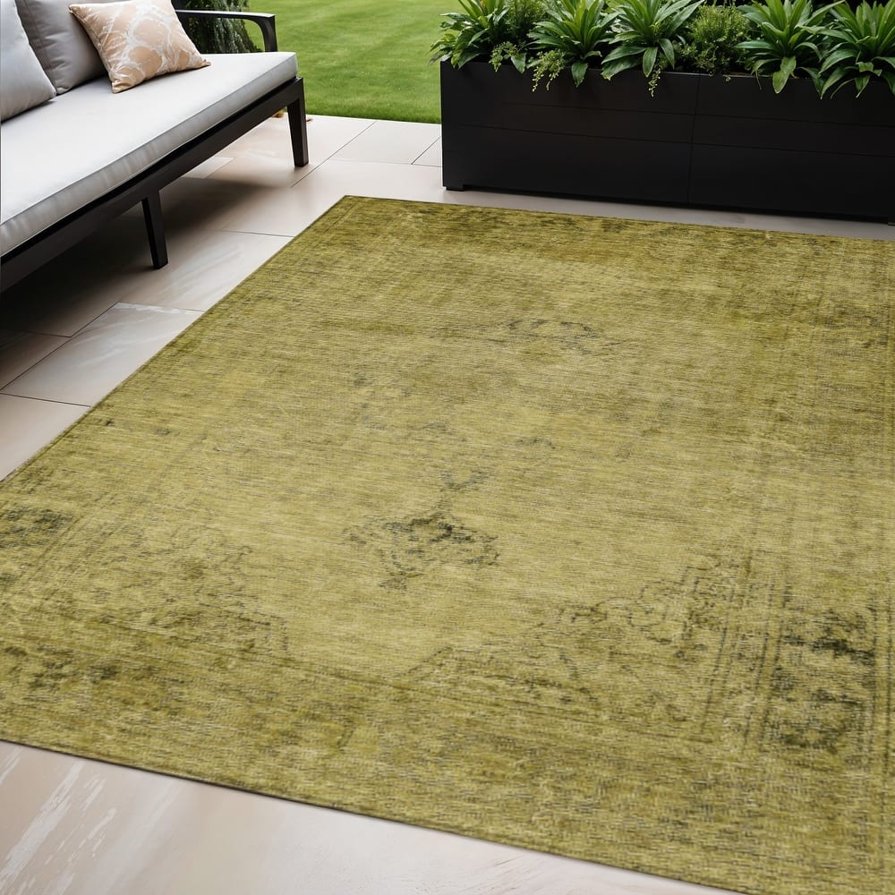HomeRoots Oriental Traditional Rectangle Outdoor Rug