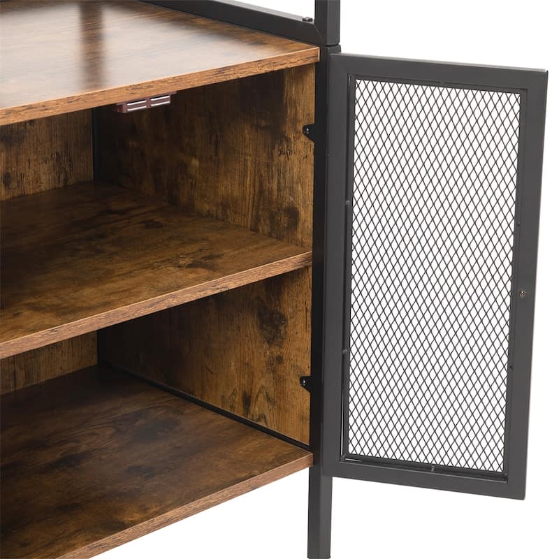 Hair Salon Storage Cabinet with Shelves and Hair Dryer Holders - N/A