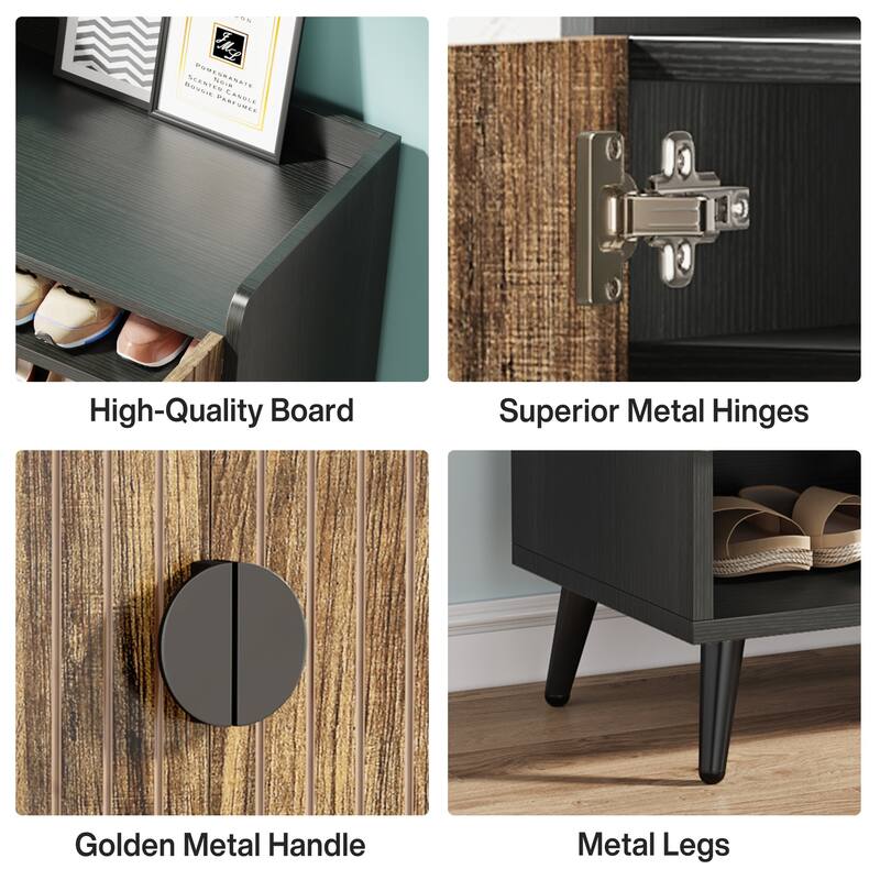7-tier Shoe Storage Cabinet with Doors, Shoe Organizer Rack for Entryway, Bedroom, Living Room