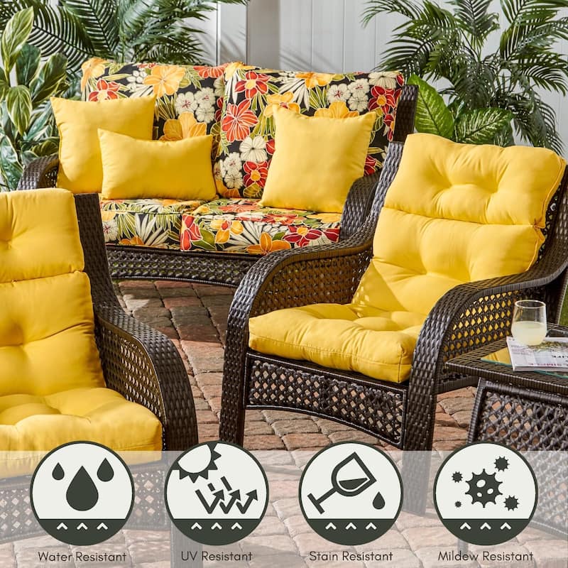 44-in x 22-in Solid Color Outdoor High-back Chair Cushions (Set of 2) (Cushions Only)