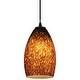 preview thumbnail 5 of 4, Access Lighting Champagne - Glass Pendant - 1-Light Pendant - Cord - Brown Stone Glass Shade - Replaceable LED