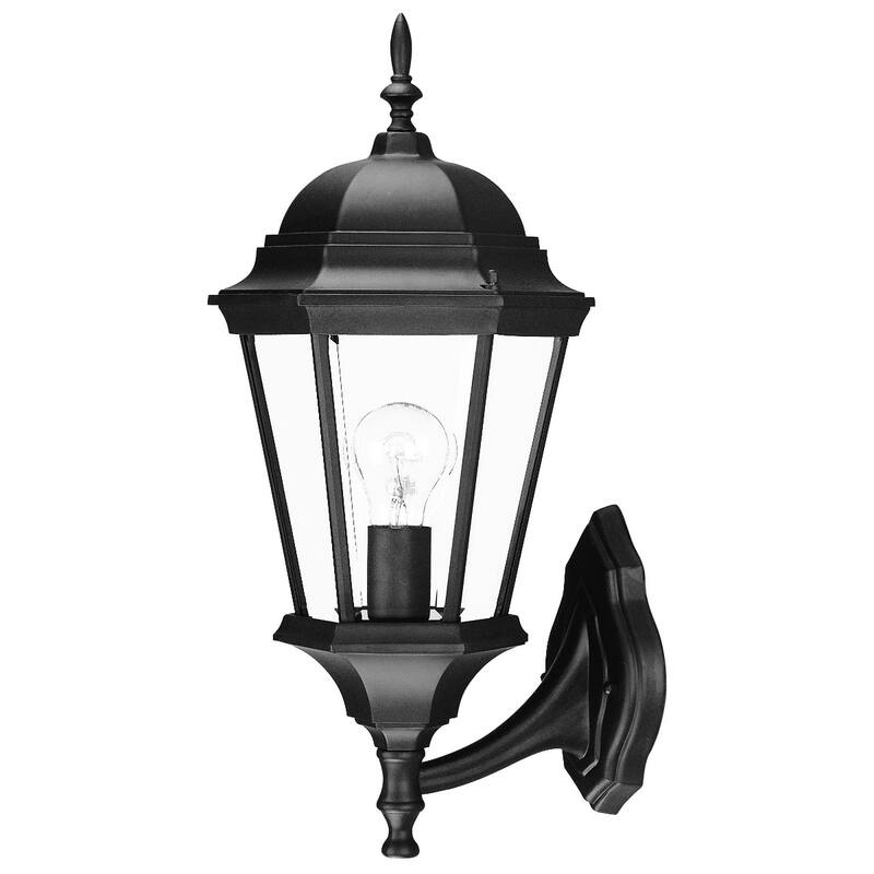 Aluminum Swing Arm Lantern Wall Light with Beveled Glass - 10” x 9” x 21.5” (D x W x H)