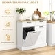preview thumbnail 4 of 7, HOMCOM Tilt Out Trash Can Cabinet, Farmhouse Kitchen Cabinet with Hidden Trash Can and 2 Drawers for Laundry Room, Pantry