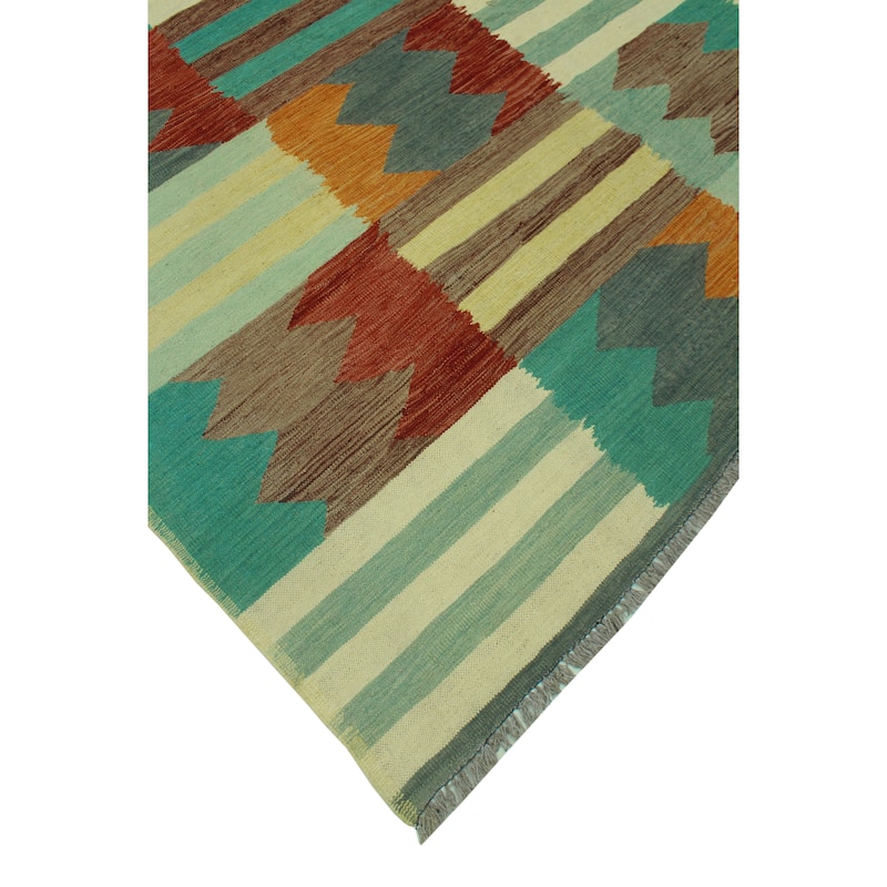 Winchester Flatweave Orland Grey-Blue/Ivory Rug - 6'9" x 9'7"