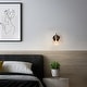 preview thumbnail 11 of 12, Elisie Modern Black Gold 1-light LED Sconce Farmhouse Wall Light with Water Glass