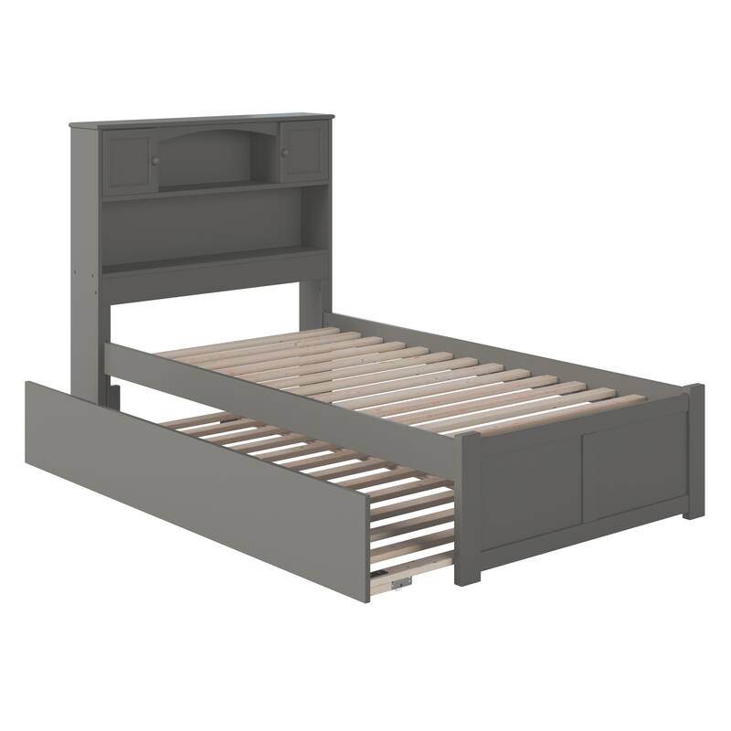 AFI Newport Twin XL Size Platform Bed with Footboard & Twin XL Trundle