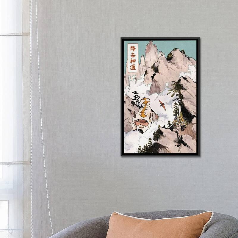 iCanvas "Appa In The Mountains - Avatar - The Last Airbender" by Lucy Michelle Framed Canvas Print