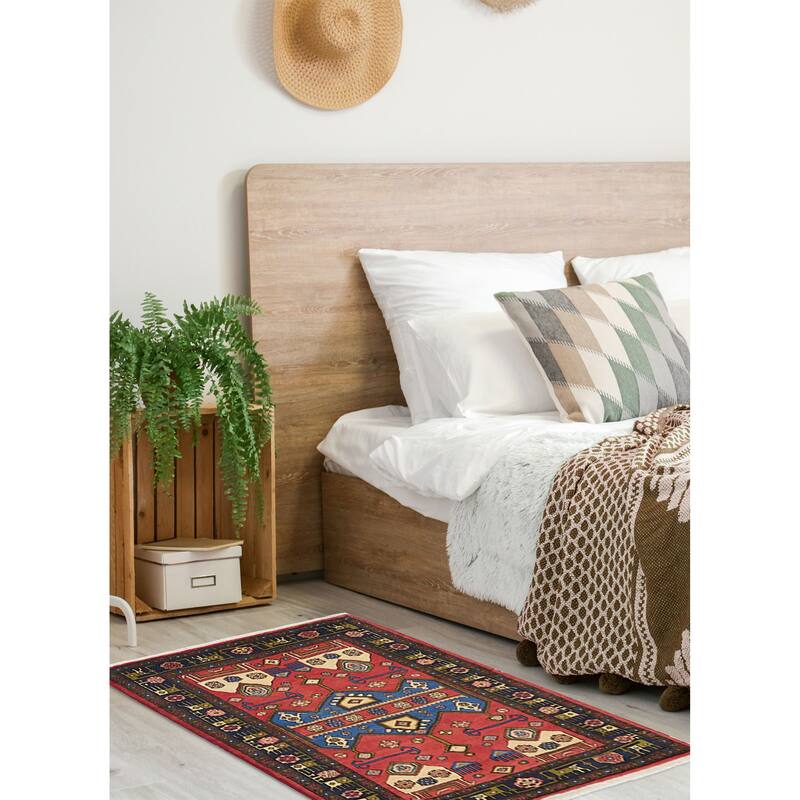 ECARPETGALLERY Hand-knotted Konya Anatolian Red Wool Rug - 3'1 x 4'4