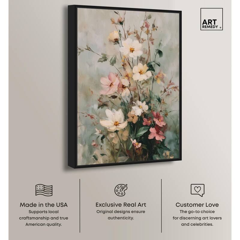 Vintage White Whispers Canvas by Art Remedy