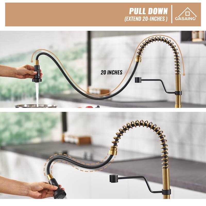 Single Handle Pull-Down Sprayer Kitchen Faucet