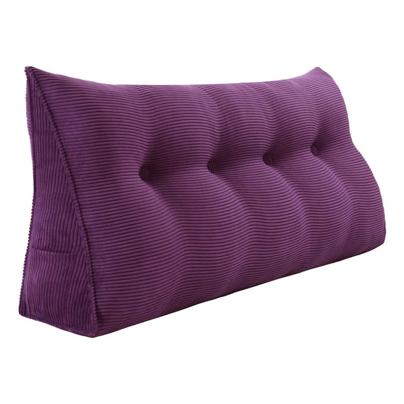 WOWMAX Large Reading Wedge Headboard Pillow for Bed Rest Back Support - Full - Purple