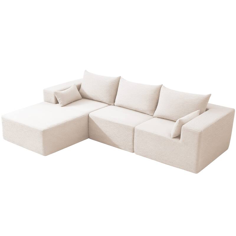 Modern L-Shaped Cloud Modular Sectional Sofa with Chaise Lounge