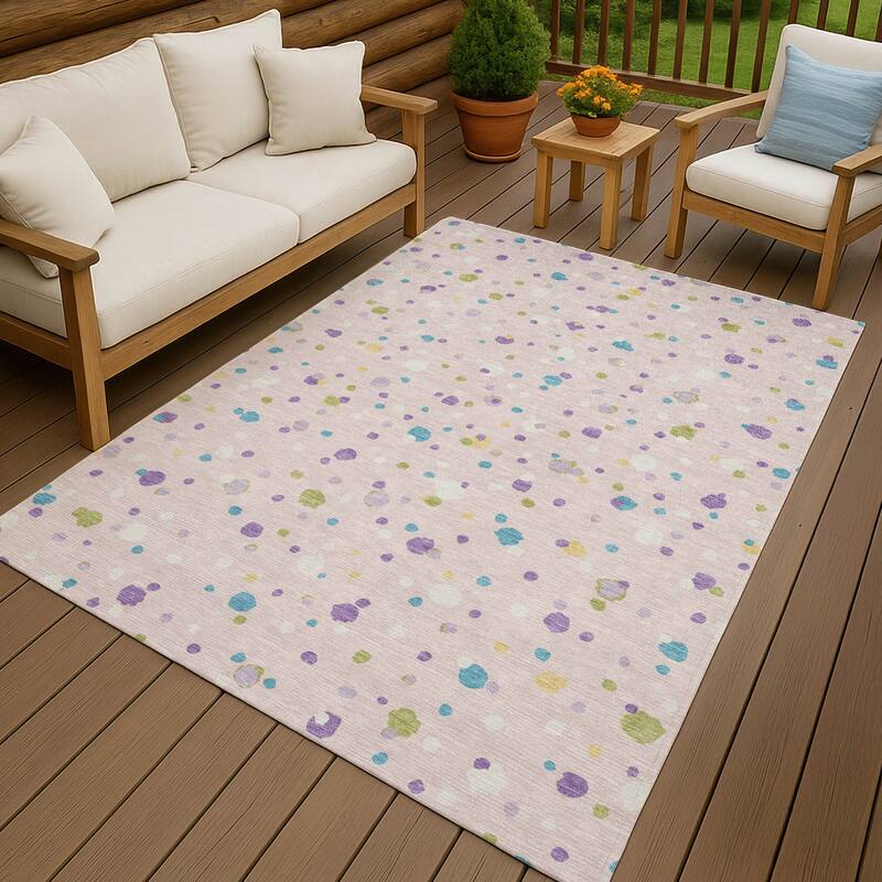 Machine Washable Indoor/ Outdoor Contemporary Sheinelle Chantille Rug
