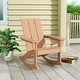 preview thumbnail 1 of 8, Shoreside Modern Eco-Friendly All Weather Poly Adirondack Rocking Chair Teak