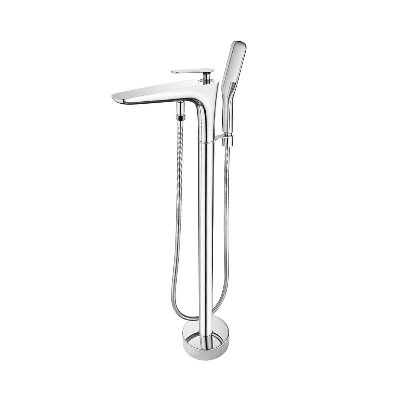 Pluto Triangle Head Tub Filler Faucet with Hand Shower