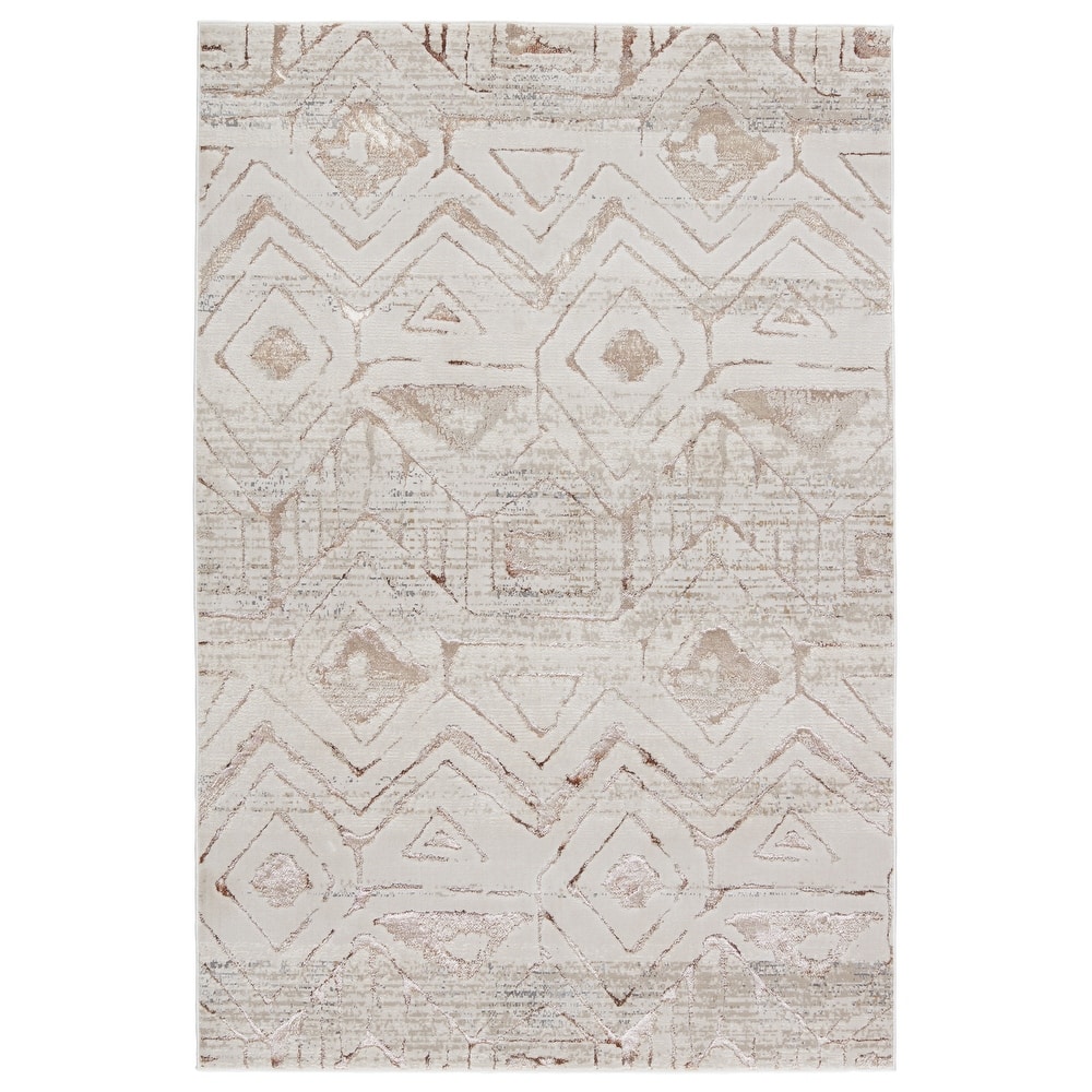 Nikki Chu Kalindi Tribal Cream/ Taupe Area Rug