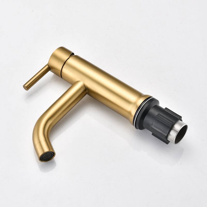 BATHLET Modern Single Handle Bathroom Faucet with Deck Plate