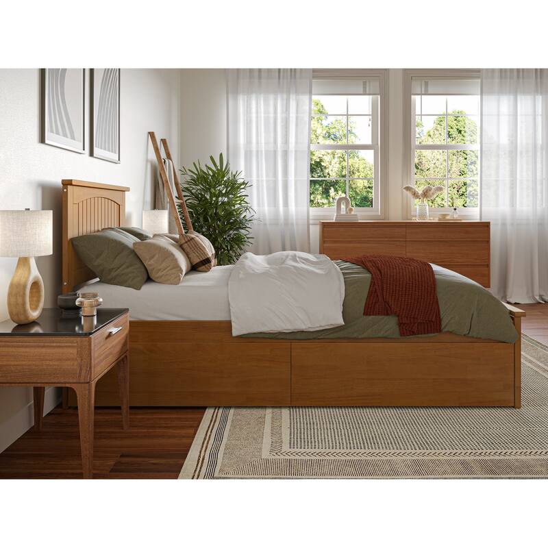 AFI Nantucket Platform Bed with Matching Footboard & Storage Drawers