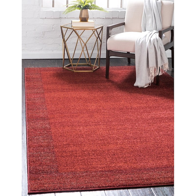 Contemporary Weby Collection Area Rug - 10'x13' - Terracotta