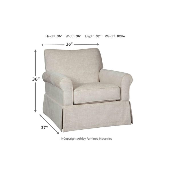 dimension image slide 0 of 2, Signature Design by Ashley Searcy Swivel Glider Accent Chair